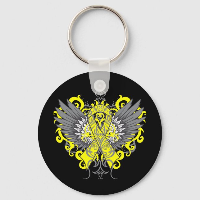 Suicide Prevention Awareness Wings Keychain (Front)