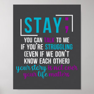 Suicide Prevention Awareness You Are Worthy Loved Poster