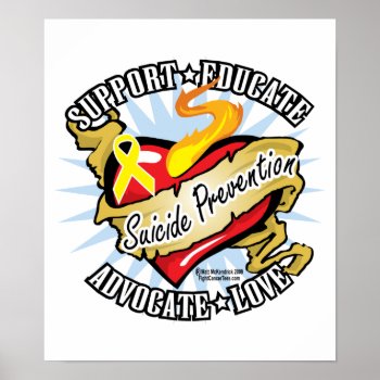 Suicide Prevention Classic Heart Poster by fightcancertees at Zazzle