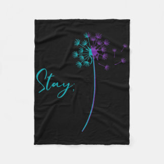 Suicide Prevention Dandelion Teal And Purple Stay Fleece Blanket
