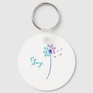 Suicide Prevention Dandelion Teal And Purple Stay  Keychain