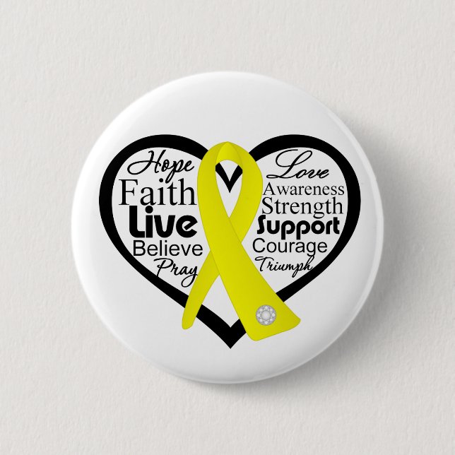 Suicide Prevention Heart Ribbon Collage Pinback Button (Front)