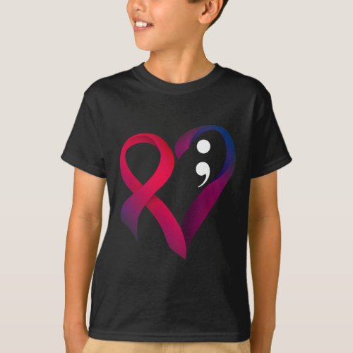 Suicide Prevention Heart Semicolon Mental Health A T_Shirt
