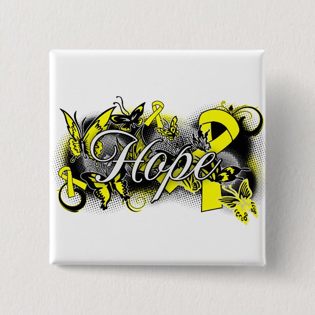 Suicide Prevention Hope Garden Ribbon Pinback Button (Front)
