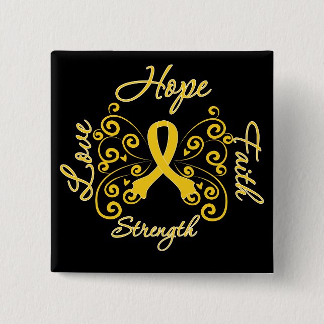 Suicide Prevention Hope Motto Butterfly Button (Front)