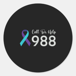 Suicide Prevention Lifeline 988 Call For Help Classic Round Sticker