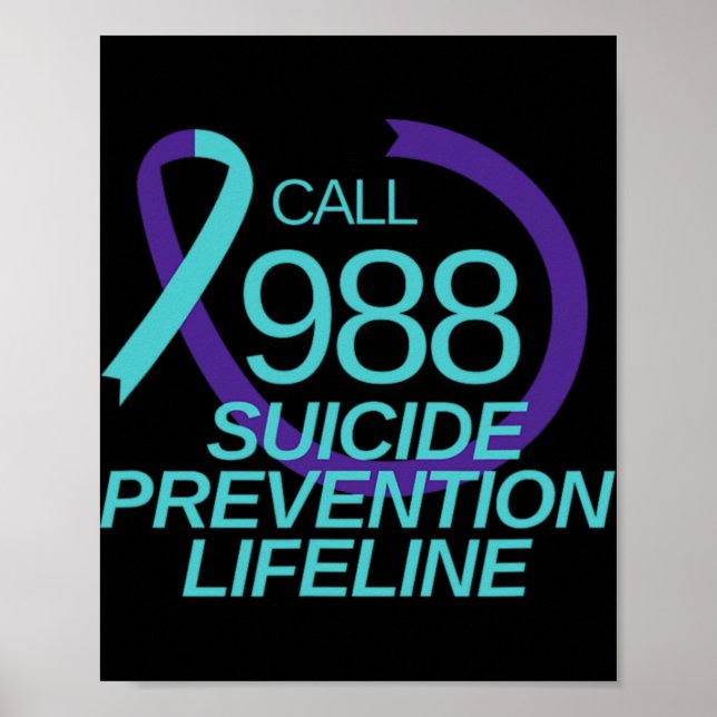 Suicide Prevention Lifeline Call 988  Poster (Front)