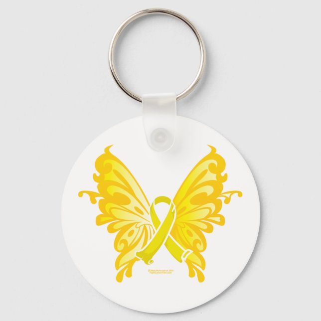 Suicide Prevention Ribbon Butterfly Keychain (Front)