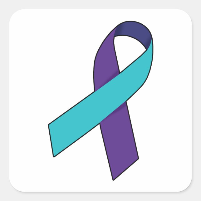Suicide Prevention Ribbon Square Sticker (Front)