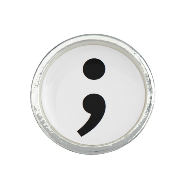 Suicide Prevention Semicolon Ring (Front)