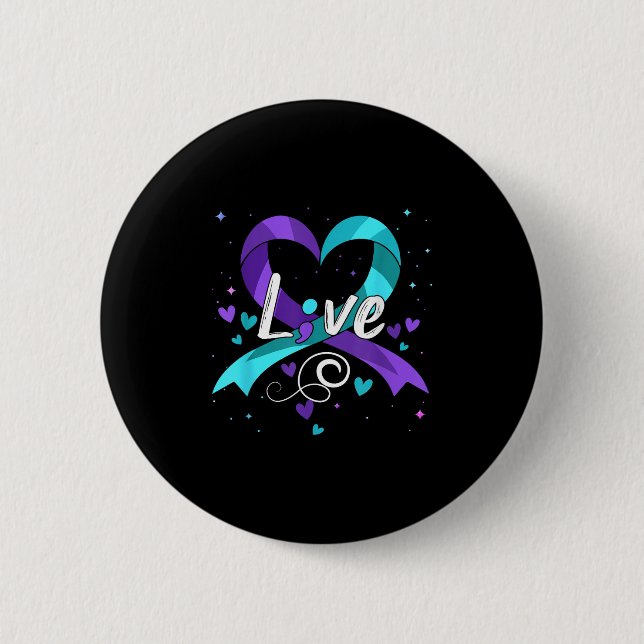 Suicide Prevention - Semicolon Suicide Awareness R Button (Front)