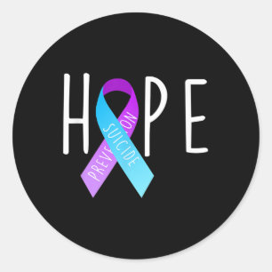Suicide Prevention Shirt Hope Ribbon Awareness Men Classic Round Sticker