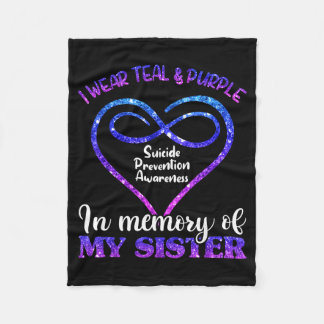 Suicide Prevention Shirt, Teal &amp; Purple In Mem Fleece Blanket