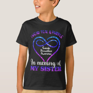 Suicide Prevention Shirt, Teal &amp; Purple In Mem T-Shirt