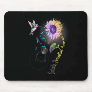 Suicide Prevention Sunflower Hummingbird Mouse Pad