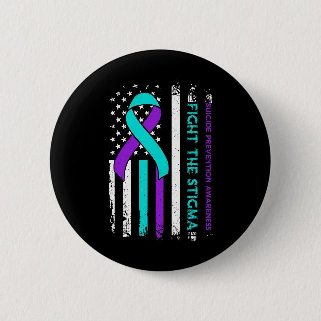 Suicide Prevention Support Fight Stigma Suicide Aw Button (Front)