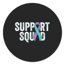 Suicide Prevention Support Squad - Teal Purple Awa Classic Round Sticker