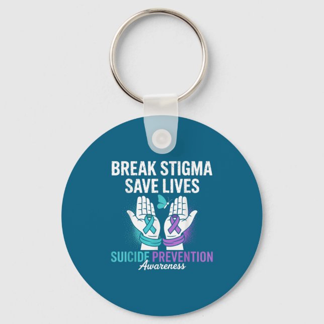Suicide Prevention Suprt Break Stigma Suicide Awar Keychain (Front)