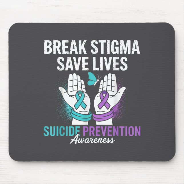 Suicide Prevention Suprt Break Stigma Suicide Awar Mouse Pad (Front)