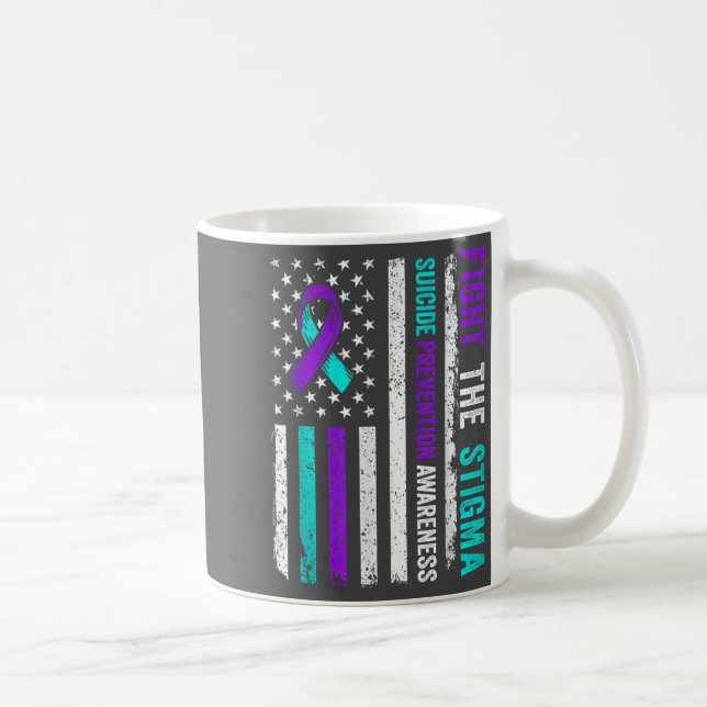 Suicide Prevention Suprt Fight Stigma Suicide Awar Coffee Mug (Right)