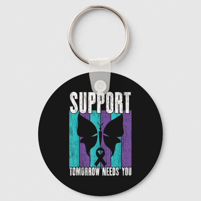 Suicide Prevention Suprt Tomorrow _ I For Suprters Keychain (Front)