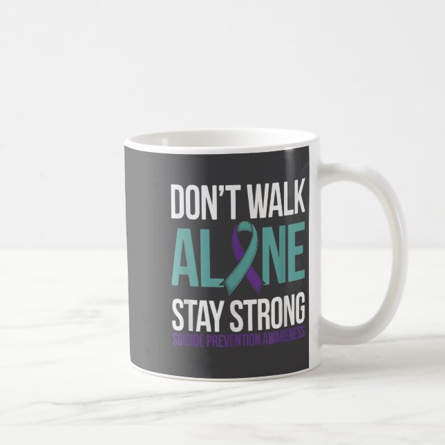 Suicide Prevention Teal Purple Ribbon Suprt  Coffee Mug (Right)
