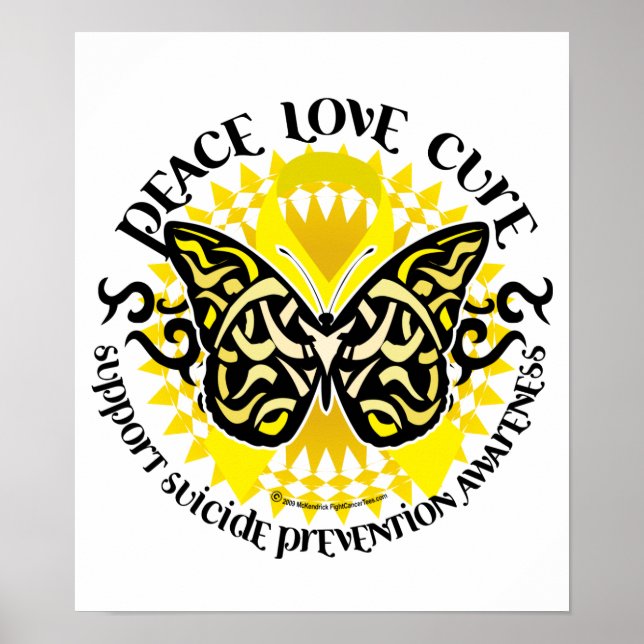 Suicide Prevention Tribal Butterfly Poster (Front)