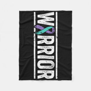 Suicide Prevention Warrior - Sideways Awareness Ri Fleece Blanket