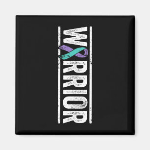 Suicide Prevention Warrior - Sideways Awareness Ri Magnet