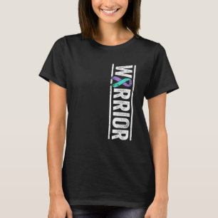 Suicide Prevention Warrior Sideways Awareness Ribb T-Shirt