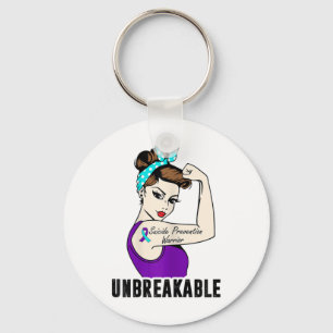 Suicide Prevention Warrior Unbreakable Perfect Str Keychain