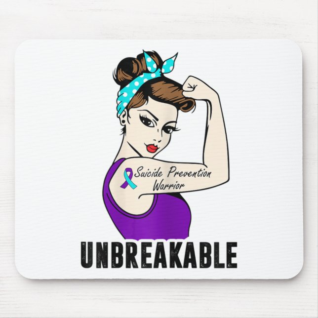 Suicide Prevention Warrior Unbreakable Perfect Str Mouse Pad (Front)