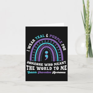 Suicide Prevention Wear Teal Purple Mental Health Card