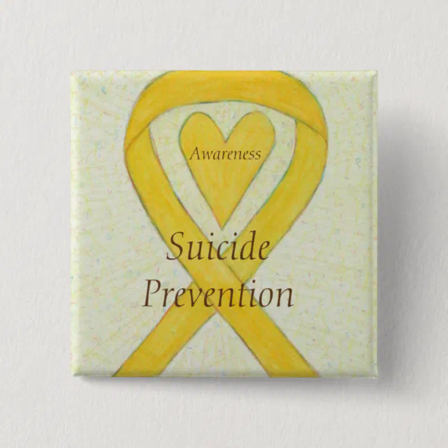 Suicide Prevention Yellow Awareness Ribbon Pins | Zazzle