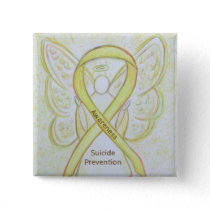 Suicide Prevention Yellow Awareness Ribbon Pins
