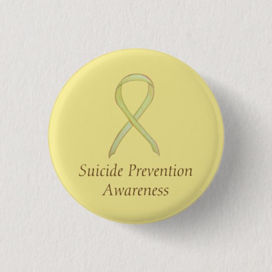 Suicide Prevention Yellow Awareness Ribbon Pins | Zazzle.com