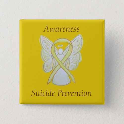 Suicide Prevention Yellow Awareness Ribbon Pins