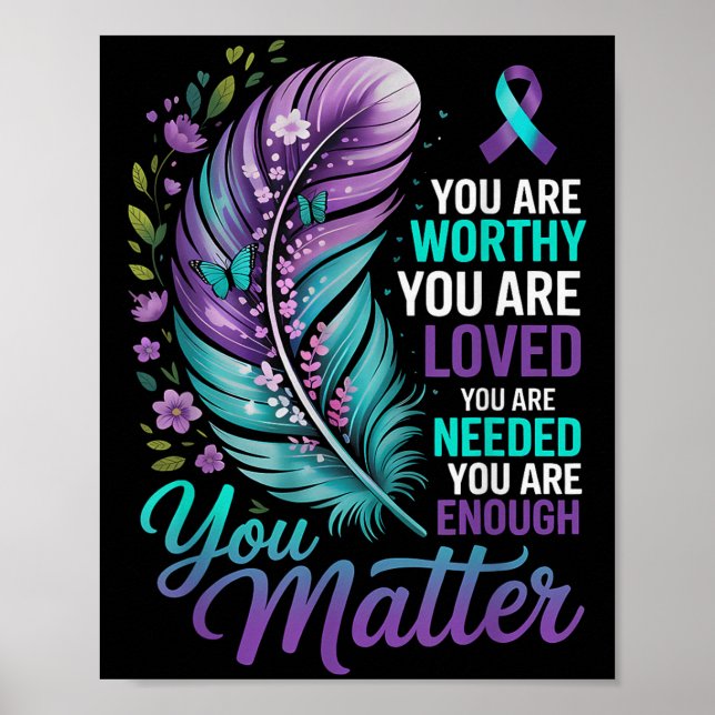 Suicide Prevention You Mental Health Awareness Wom Poster (Front)