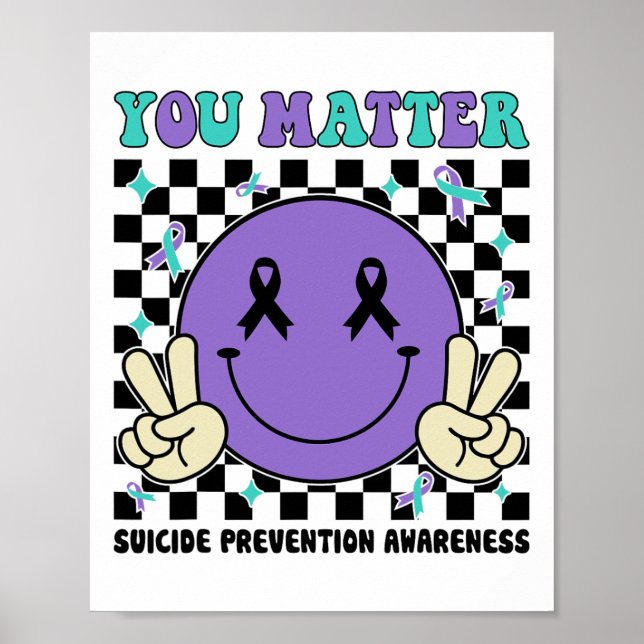 Suicide Prevention You Problem Teal Purple Suicide Poster (Front)