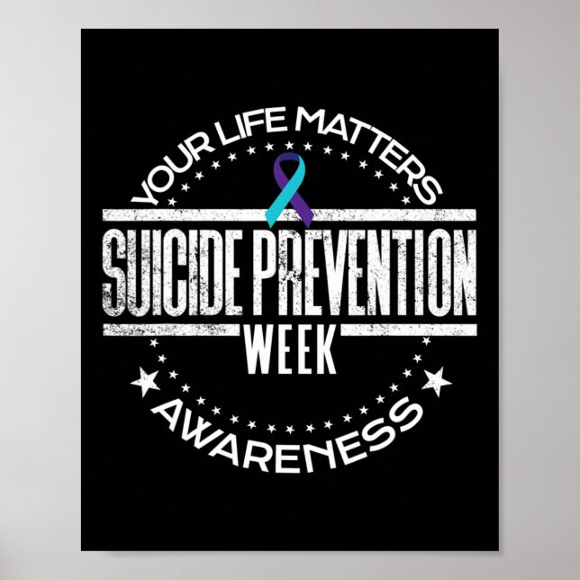 Suicide Prevention Your Life Problems Suicide Awar Poster (Front)