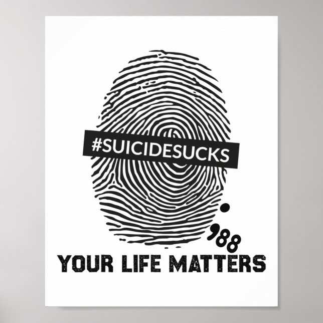 Suicide Prevention Your Life Problems Suicide Suck Poster (Front)