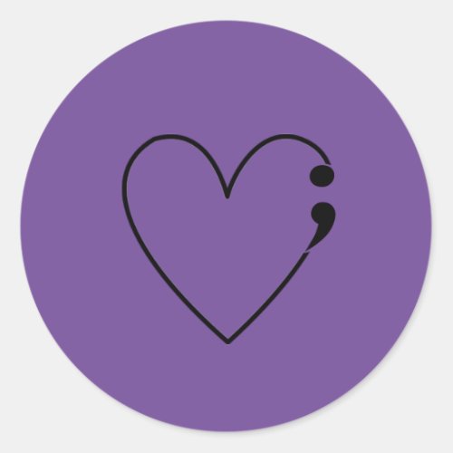 Suicide Semicolon Heart Stickers