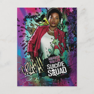 Suicide Squad Amanda Waller Character Graffiti Postcard