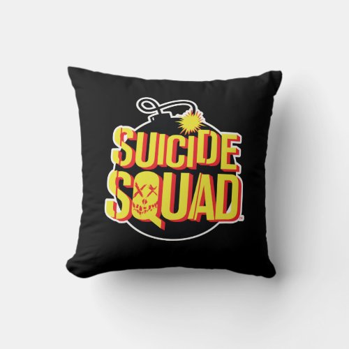 Suicide Squad  Bomb Logo Throw Pillow