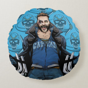 Suicide Squad Boomerang Comic Book Art Round Pillow