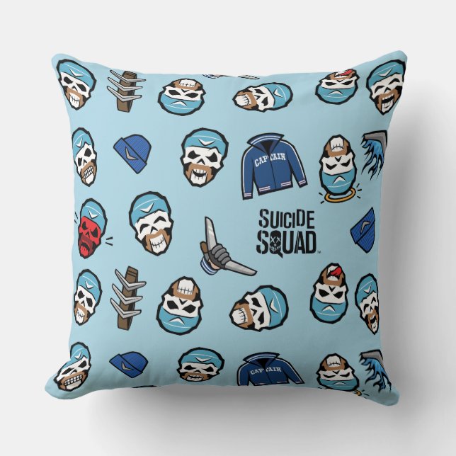 Suicide Squad | Captain Boomerang Emoji Pattern Throw Pillow (Front)