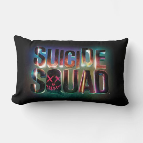 Suicide Squad  Colorful Glow Logo Lumbar Pillow