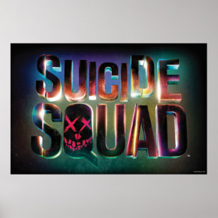 Suicide Squad Colorful Glow Logo Poster