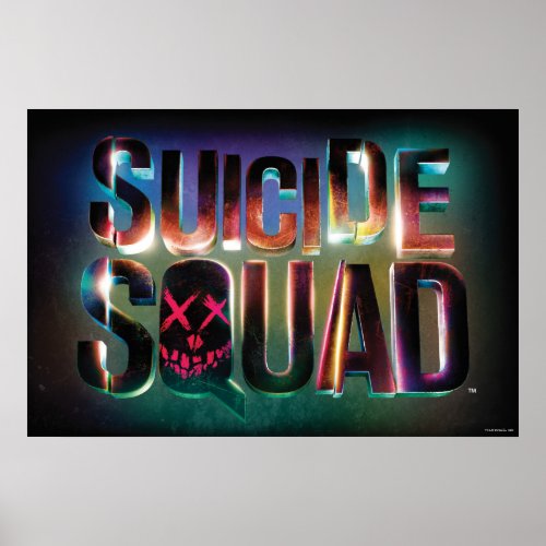 Suicide Squad  Colorful Glow Logo Poster