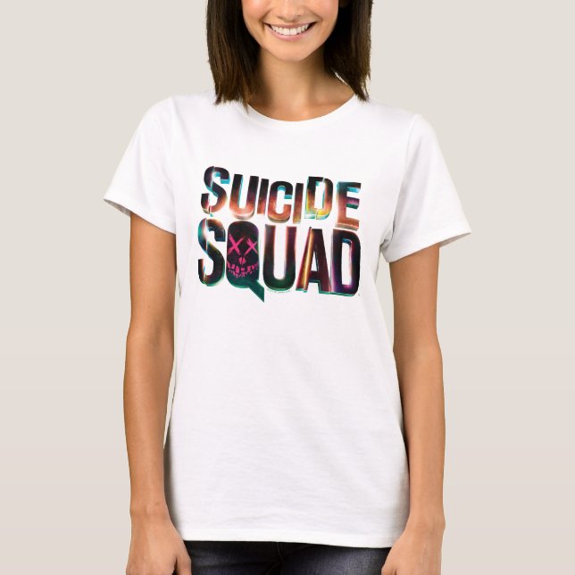 Suicide Squad | Colorful Glow Logo T-Shirt (Front)